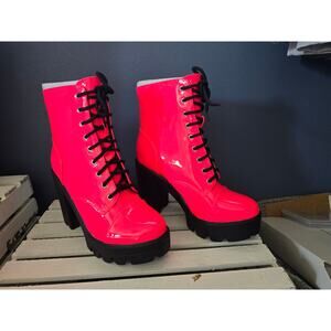 NWT Lemonade Hot Pink Ankle Heeled Booties - Size 7